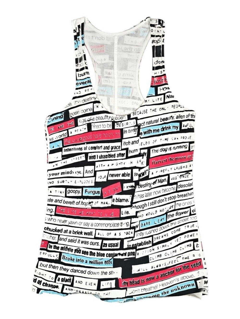 Kill City All-Over Text Print Y2K Alt Punk Rock Skater  Racerback Tank Top Small